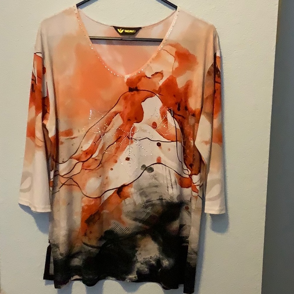 🍁 Valentina Tunic Top With Sparkle Maple Leaves 🍁